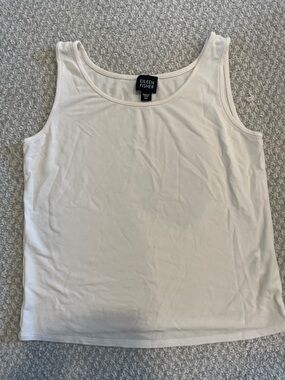 Eileen Fisher Ivory Scoop Neck Tank